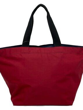 Herve Chapelier Nylon Boat Shoulder XL Red Black Nylon Shoulder Bag